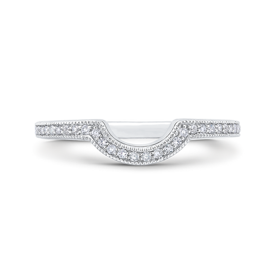 Round Diamond Half-Eternity Wedding Band in 14K White Gold