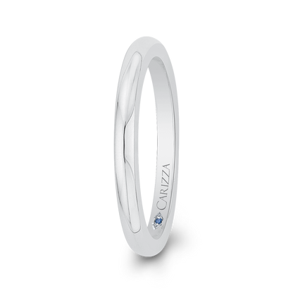 Plain Wedding Band in 14K White Gold
