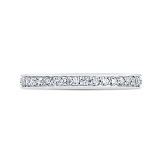 Round Diamond Wedding Band in 14K White Gold