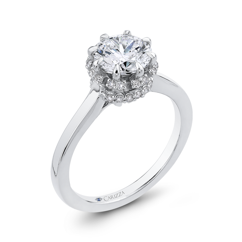 Diamond Engagement Ring in 14K White Gold (Semi-Mount)