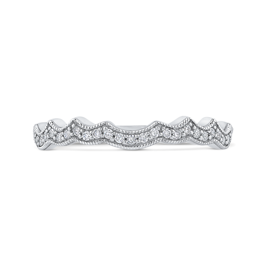 Round Diamond Half-Eternity Wedding Band in 14K White Gold