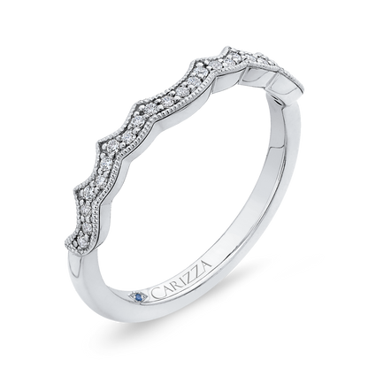 Round Diamond Half-Eternity Wedding Band in 14K White Gold