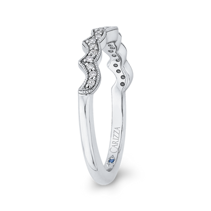 Round Diamond Half-Eternity Wedding Band in 14K White Gold