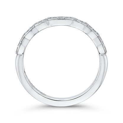 Round Diamond Half-Eternity Wedding Band in 14K White Gold