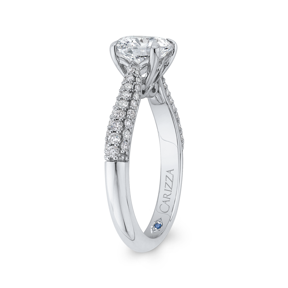 Round Diamond Engagement Ring in 14K White Gold (Semi-Mount)