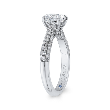 Round Diamond Engagement Ring in 14K White Gold (Semi-Mount)