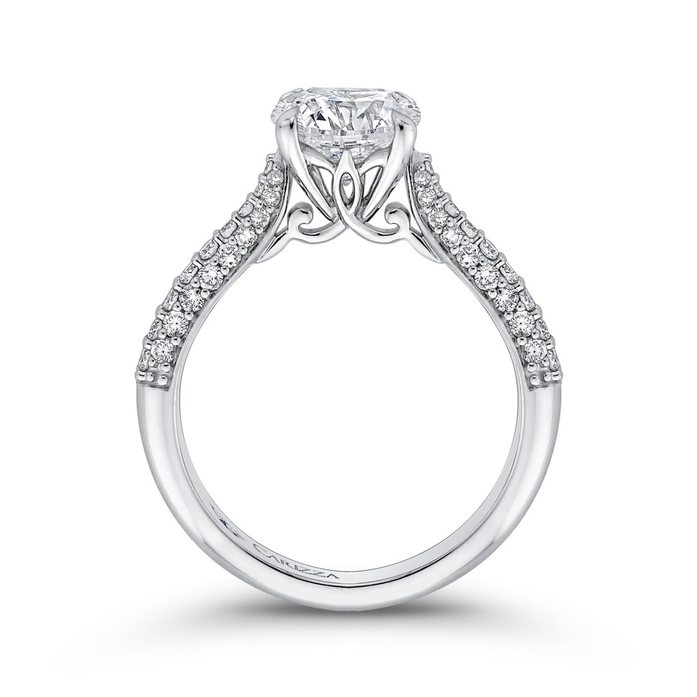 Round Diamond Engagement Ring in 14K White Gold (Semi-Mount)