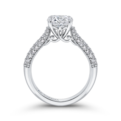 Round Diamond Engagement Ring in 14K White Gold (Semi-Mount)