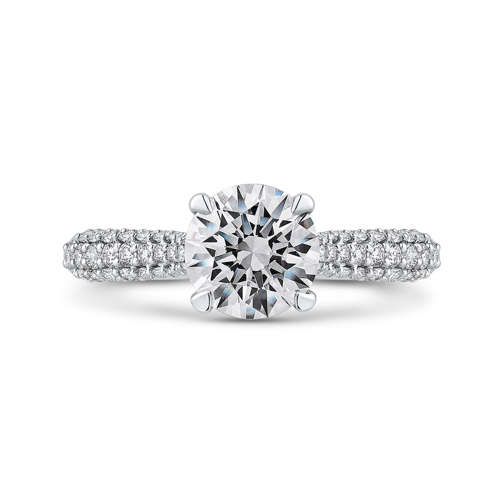 Round Diamond Engagement Ring in 14K White Gold (Semi-Mount)