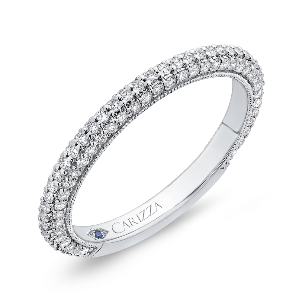 Round Diamond Wedding Band in 14K White Gold