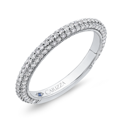 Round Diamond Wedding Band in 14K White Gold