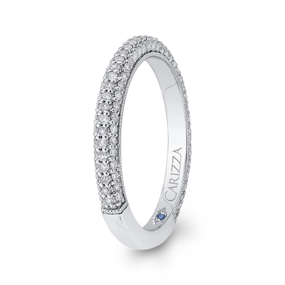 Round Diamond Wedding Band in 14K White Gold