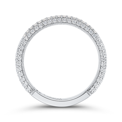 Round Diamond Wedding Band in 14K White Gold