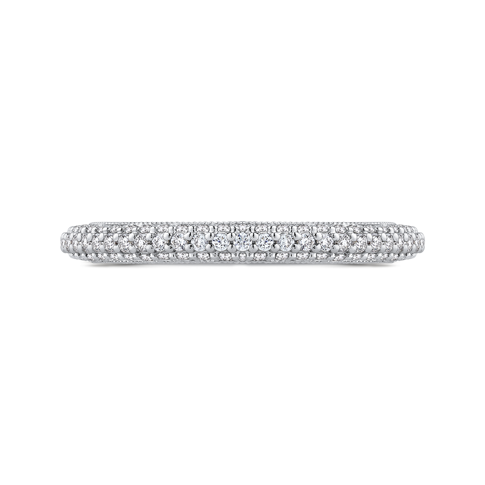 Round Diamond Wedding Band in 14K White Gold