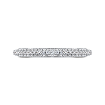 Round Diamond Wedding Band in 14K White Gold