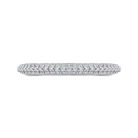 Round Diamond Wedding Band in 14K White Gold