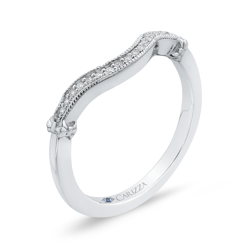 Round Diamond Wedding Band in 14K White Gold
