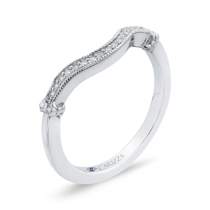Round Diamond Wedding Band in 14K White Gold