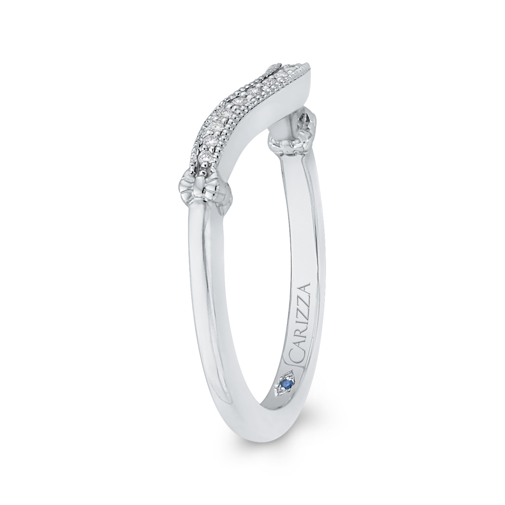 Round Diamond Wedding Band in 14K White Gold