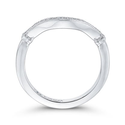 Round Diamond Wedding Band in 14K White Gold