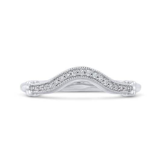 Round Diamond Wedding Band in 14K White Gold