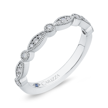 Round Diamond Half-Eternity Wedding Band in 14K White Gold