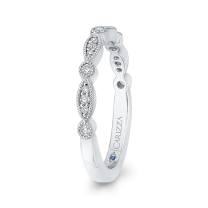 Round Diamond Half-Eternity Wedding Band in 14K White Gold