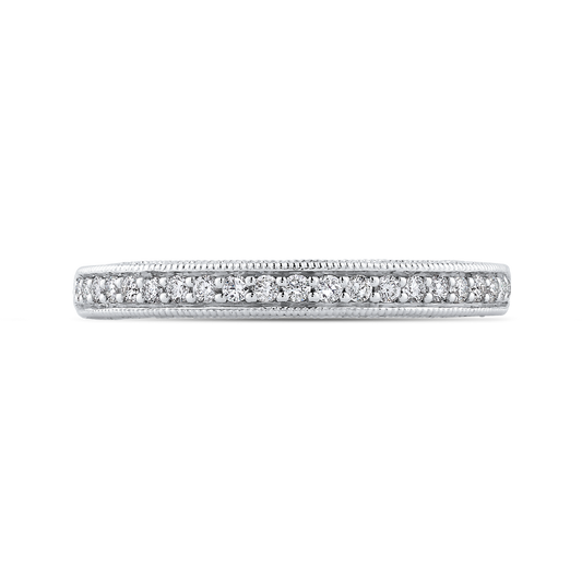Round Diamond Half-Eternity Wedding Band in 14K White Gold