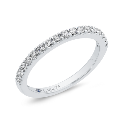 Round Diamond Half-Eternity Wedding Band in 14K White Gold