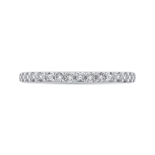 Round Diamond Half-Eternity Wedding Band in 14K White Gold