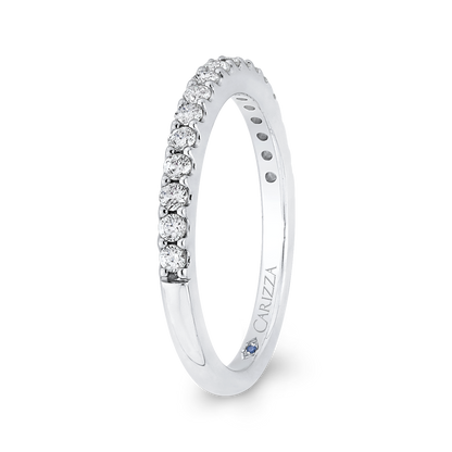 Round Diamond Half-Eternity Wedding Band in 14K White Gold