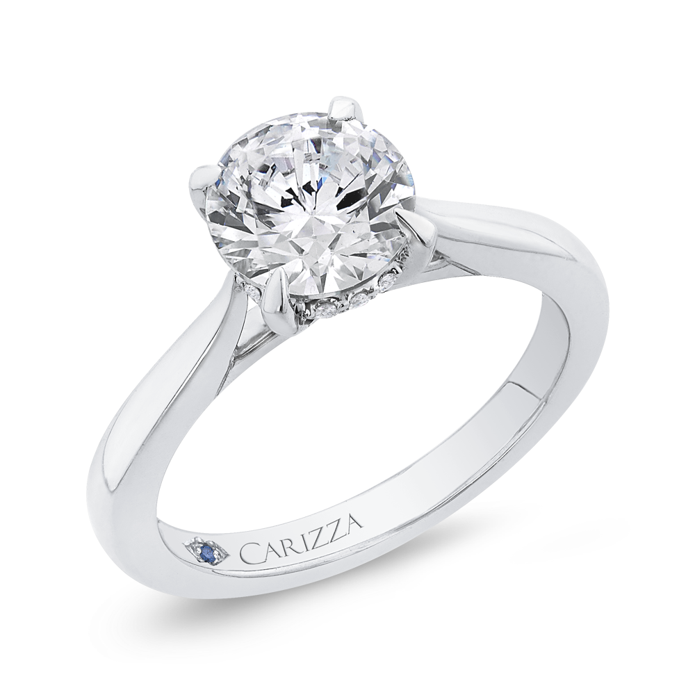 Round Diamond Engagement Ring in 14K White Gold (Semi-Mount)