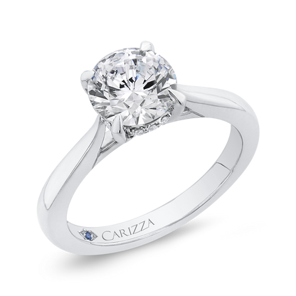 Round Diamond Engagement Ring in 14K White Gold (Semi-Mount)