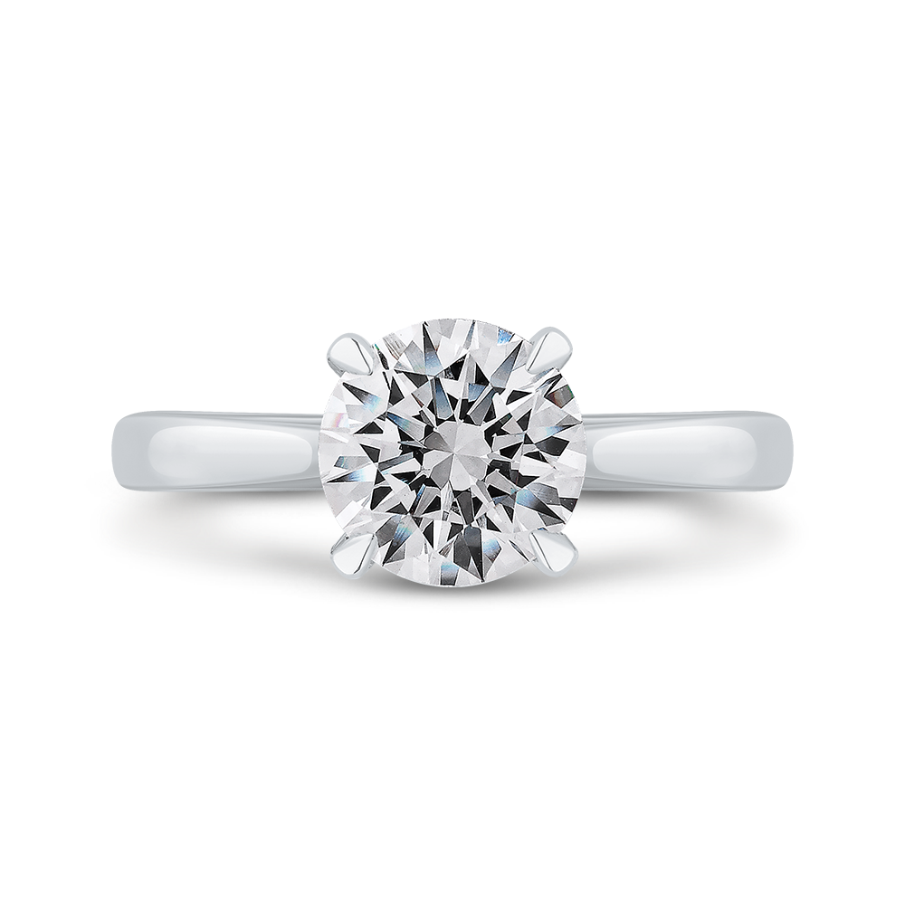 Round Diamond Engagement Ring in 14K White Gold (Semi-Mount)