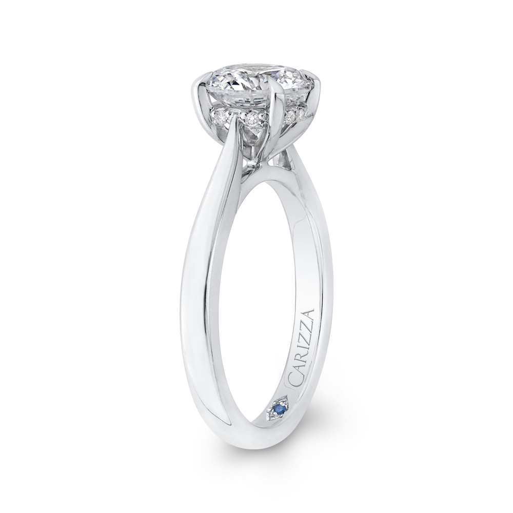 Round Diamond Engagement Ring in 14K White Gold (Semi-Mount)