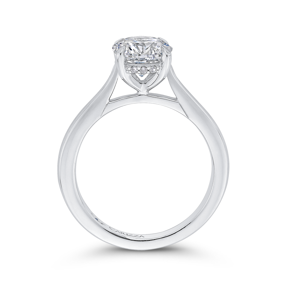 Round Diamond Engagement Ring in 14K White Gold (Semi-Mount)