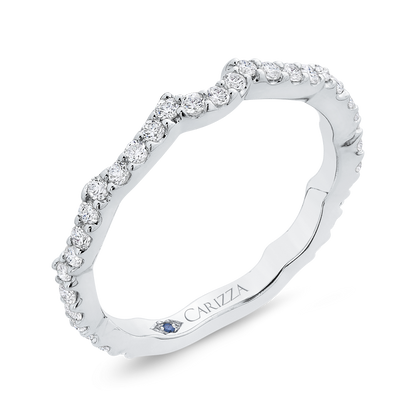 Round Diamond Wedding Band in 14K White Gold