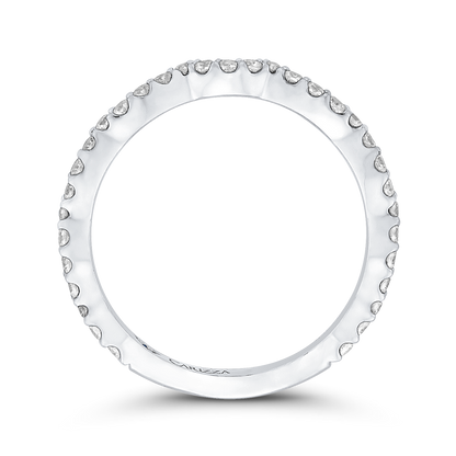 Round Diamond Wedding Band in 14K White Gold