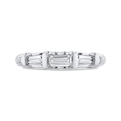 Baguette Cut Diamond Wedding Band in 14K White Gold