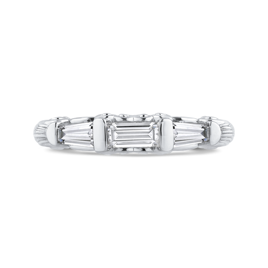 Baguette Cut Diamond Wedding Band in 14K White Gold