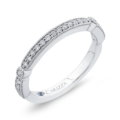 Round Diamond Wedding Band in 14K White Gold