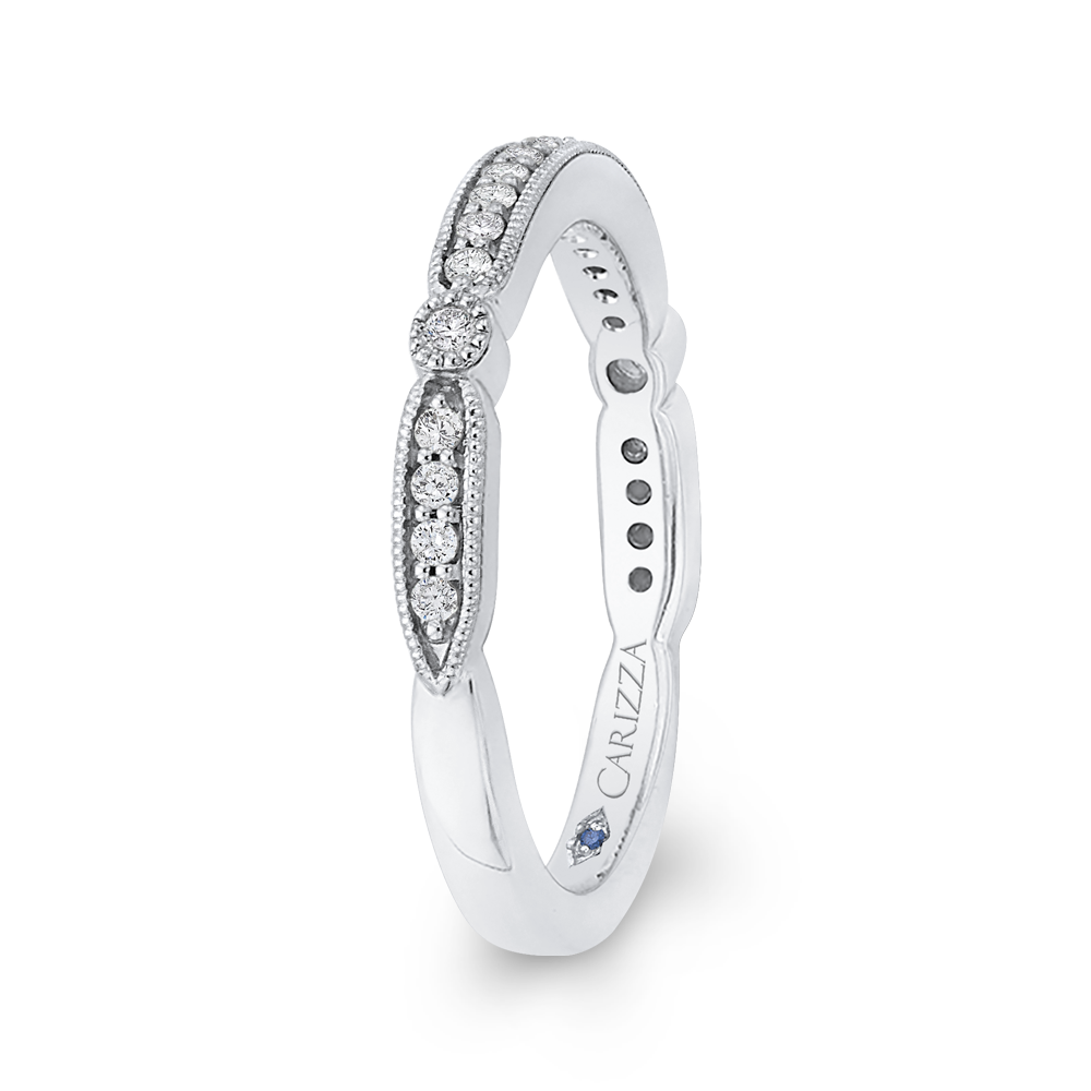Round Diamond Wedding Band in 14K White Gold