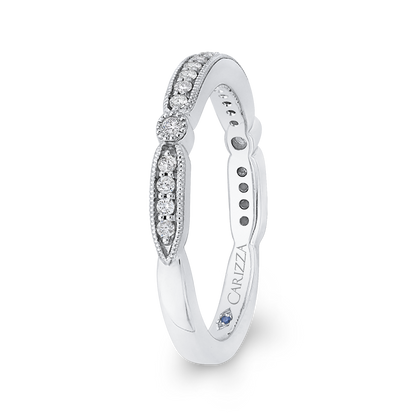 Round Diamond Wedding Band in 14K White Gold