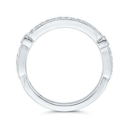 Round Diamond Wedding Band in 14K White Gold