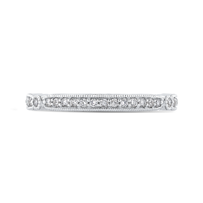 Round Diamond Wedding Band in 14K White Gold