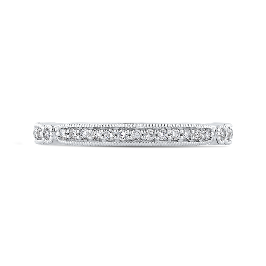 Round Diamond Wedding Band in 14K White Gold