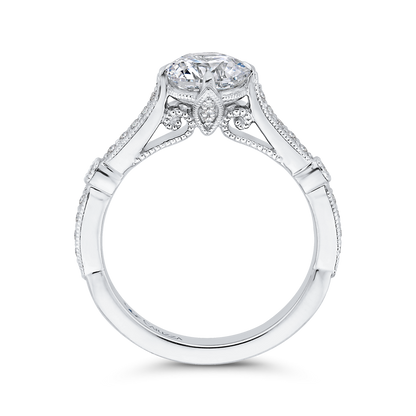 Round Diamond Engagement Ring in 14K White Gold (Semi-Mount)