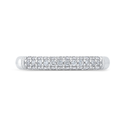 Round Diamond Wedding Band in 14K White Gold