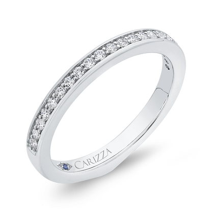 Round Diamond Half-Eternity Wedding Band in 14K White Gold