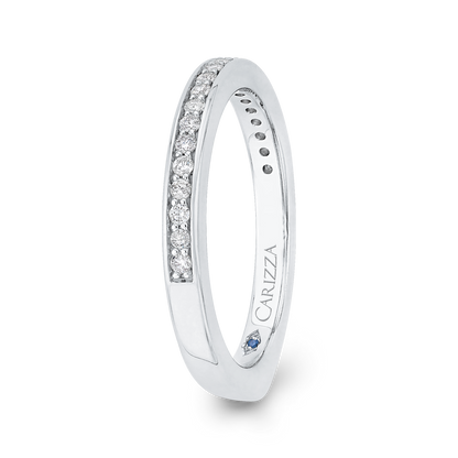 Round Diamond Half-Eternity Wedding Band in 14K White Gold